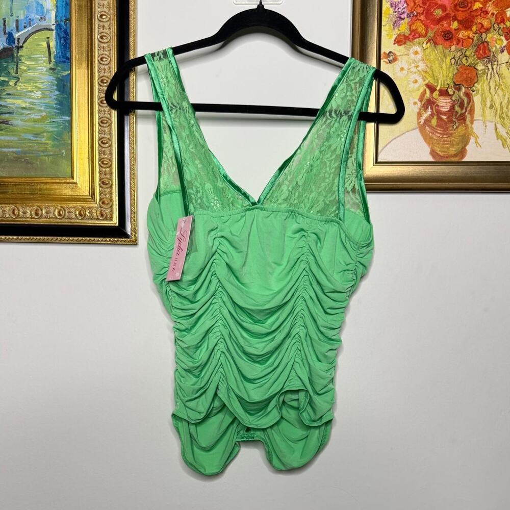 Green Rushed Top - Picture 4 of 5